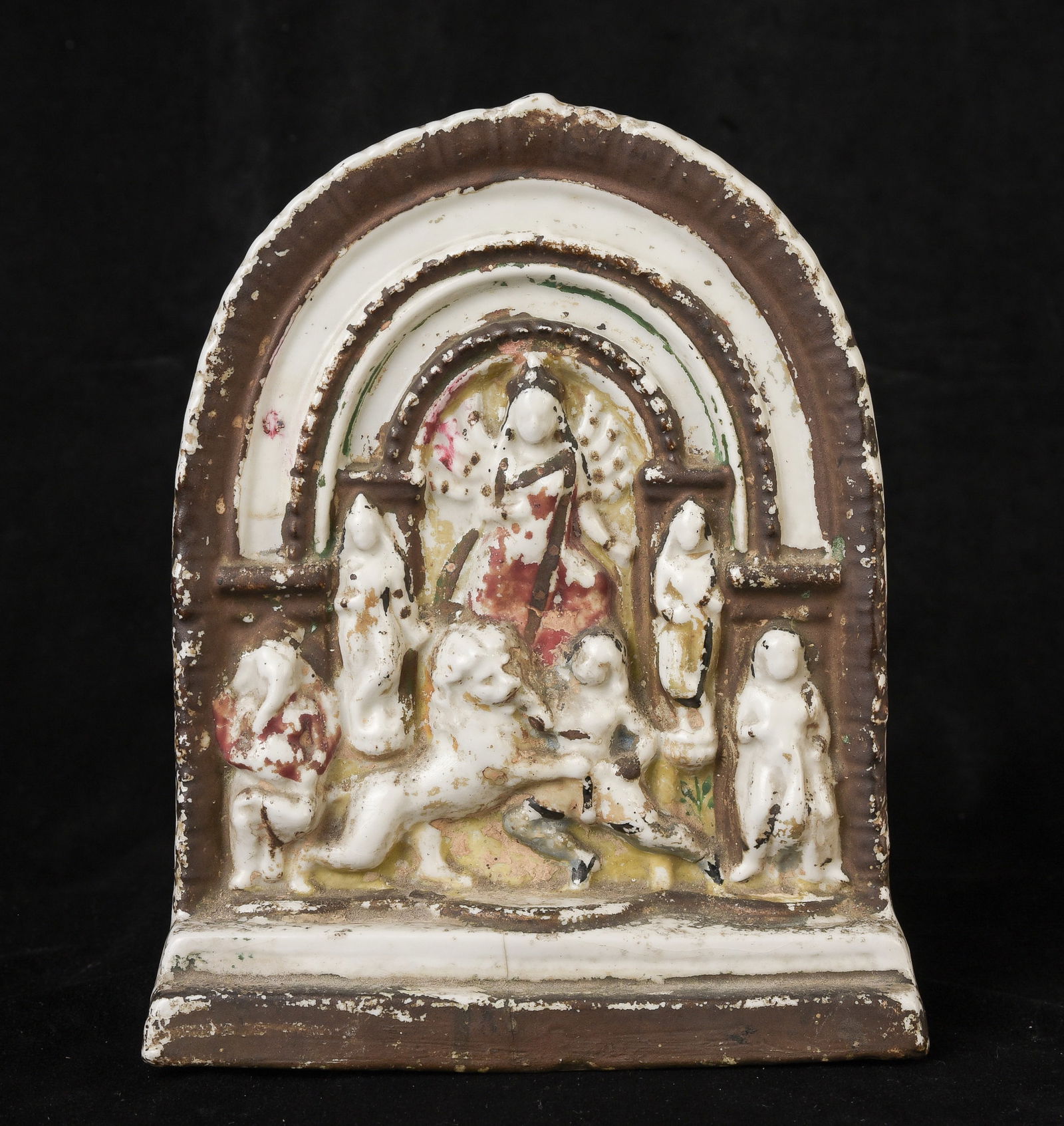 19thC Hindu Altar-India during the colonial period.: 19thC Hindu Altar-India during the colonial period. It is made out of a ceramic material that was likely brought to India by an industrious British citizen looking for a new way to create religious st