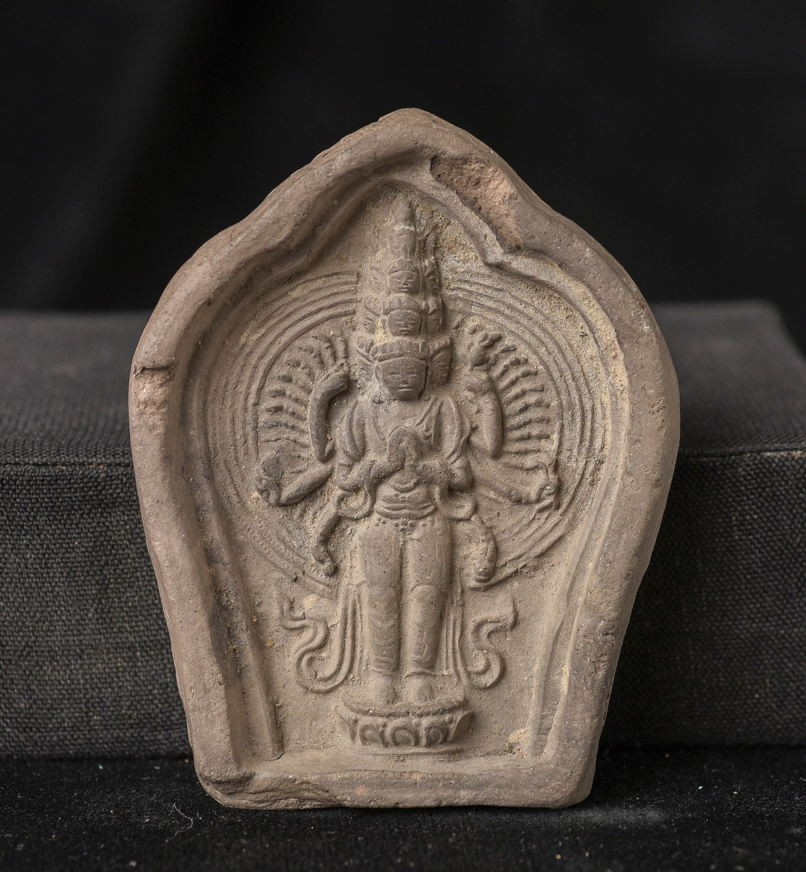 18/19th Tibet Clay Tablet depicting the Bodhisattva of Compassion. (1 of 4)