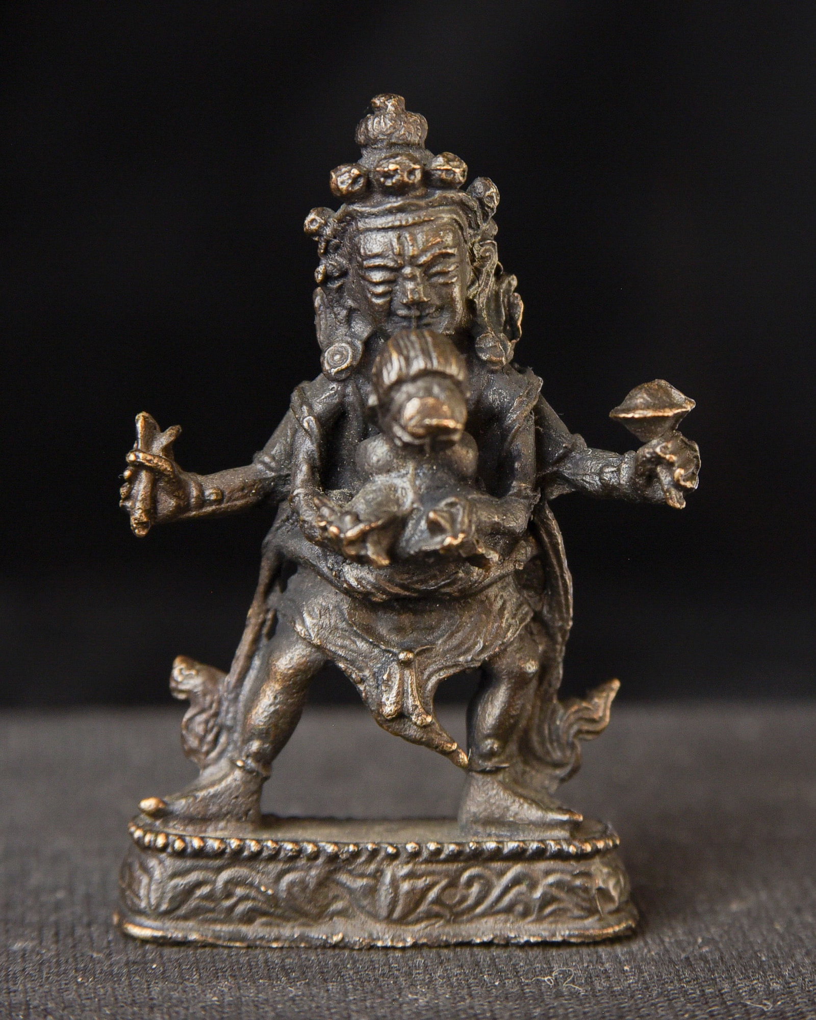 Miniature Mongolian Tantric figures in Yabyum. Probably 20th C., (1 of 10)