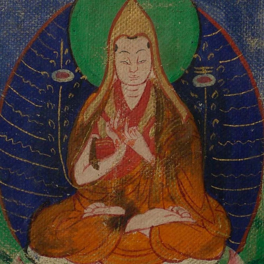 Small old framed Mongolian thangka measures 4" x 3.25": Small old framed Mongolian thangka measures 4" x 3.25" x .5"