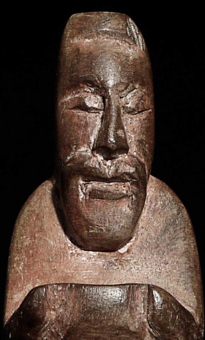 Western Monk/Ascetic- Deep Concentration. Serene Countenance.: Western Monk/Ascetic. Very sweet old mystery. Couldn't resist his face! 3 7/8" tall, diameter of .75".