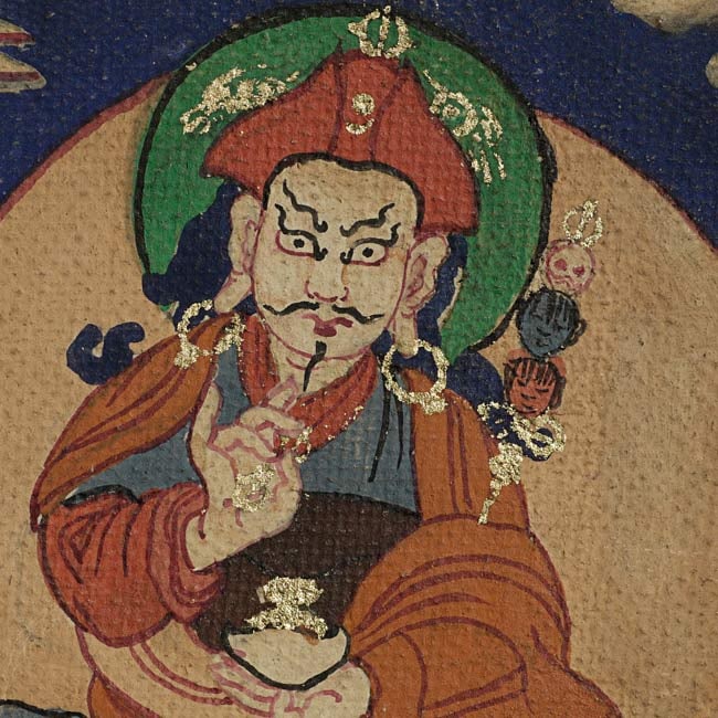 Antique small thangka.: Antique small thangka is 2 7/8" x 2.5"