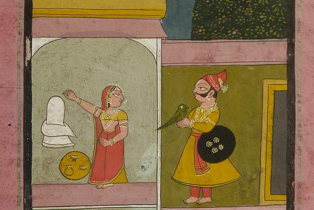 Antique Indian miniature in excellent condition.: Antique Indian miniature in excellent condition. Was professionally framed in 1974. Very decorative. Framed size is 16" x 12.75", painting is 10.75" x 7"