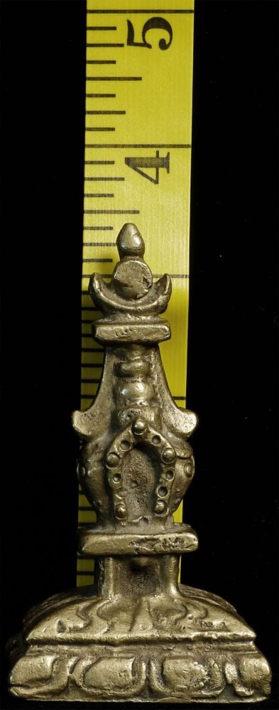 Small old Mongolian Stupa. Stands 3 3/8" tall.: Small old Mongolian Stupa. Stands 3 3/8" tall.