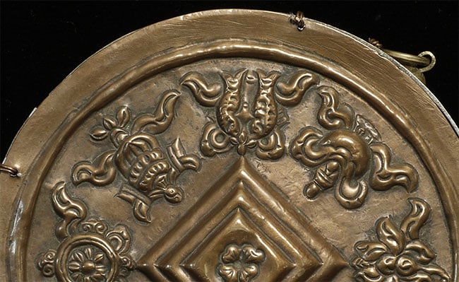 Old Mongolian copper stylized Mandala. - 2