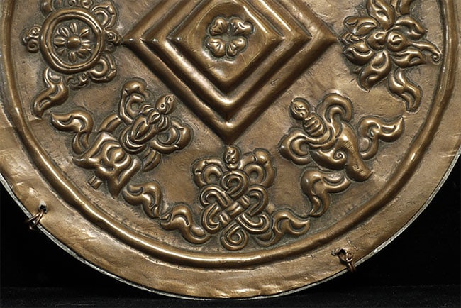 Old Mongolian copper stylized Mandala. - 3