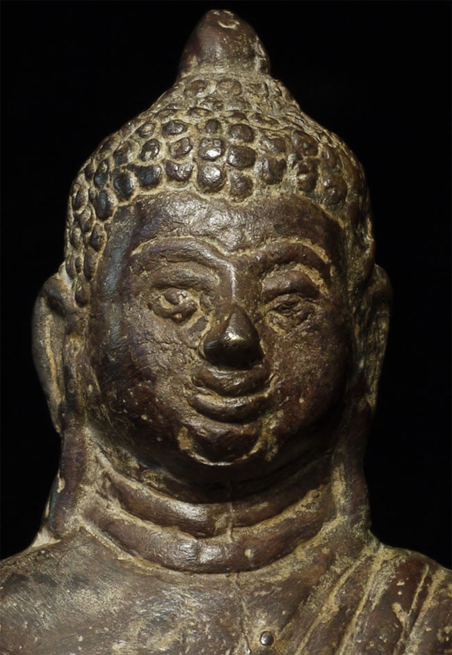 Antique Burmese Buddha, sits 4" tall: Antique Burmese Buddha, sits 4" tall