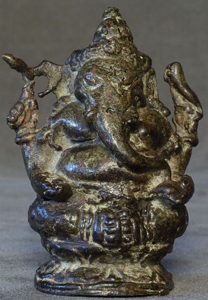 Old Indonesian Ganesh. Probably early 20thC.: Old Indonesian Ganesh. Probably early 20thC. Sits 3 5/8 inches tall.