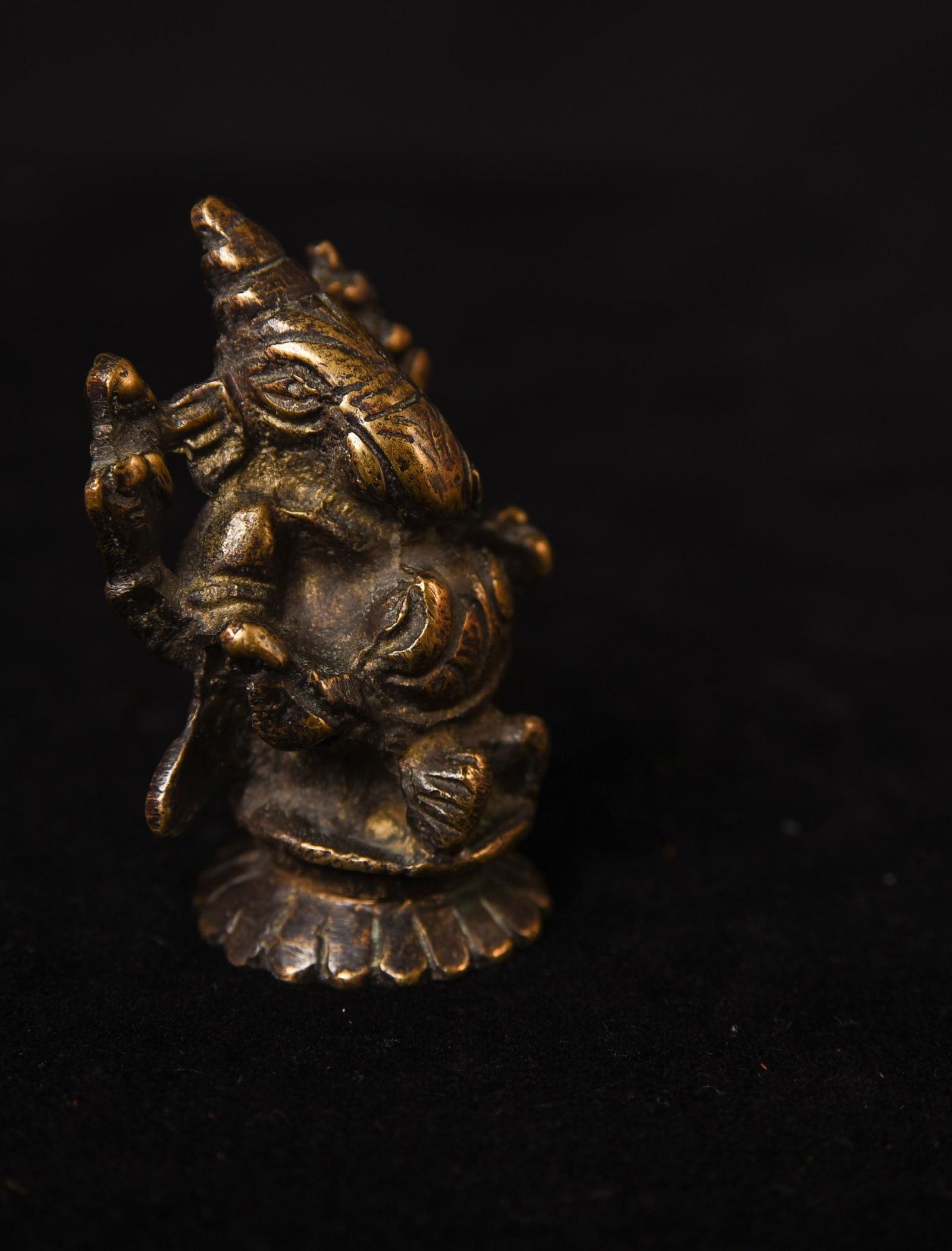 Nice 18/19thC Ganesh. 2.25" - 4
