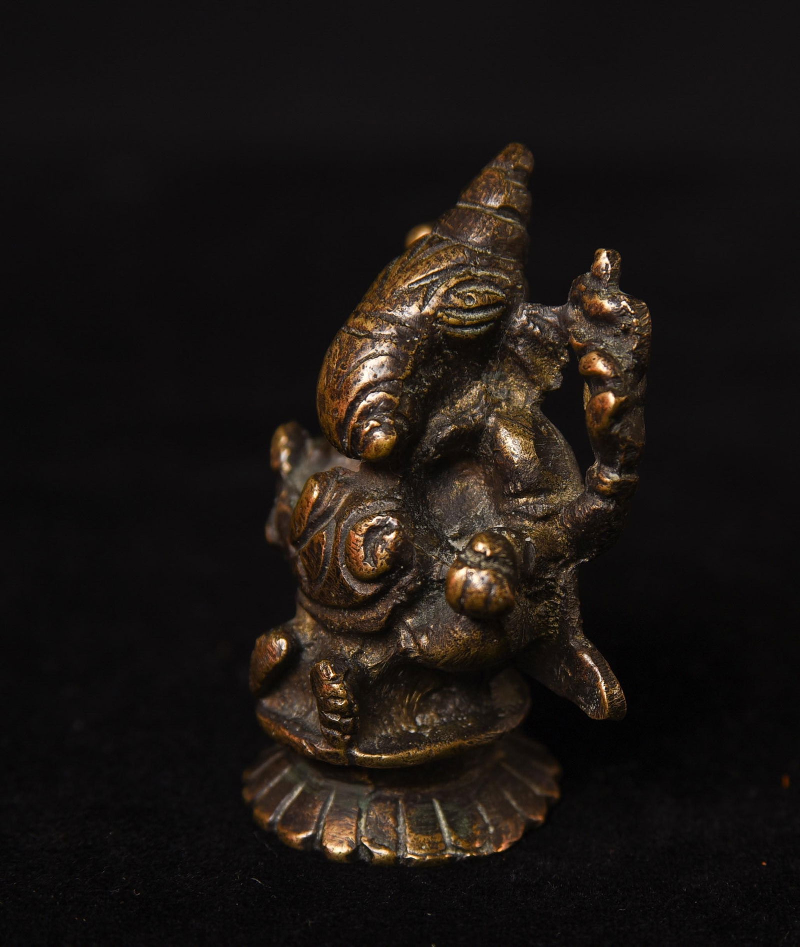 Nice 18/19thC Ganesh. 2.25" - 6