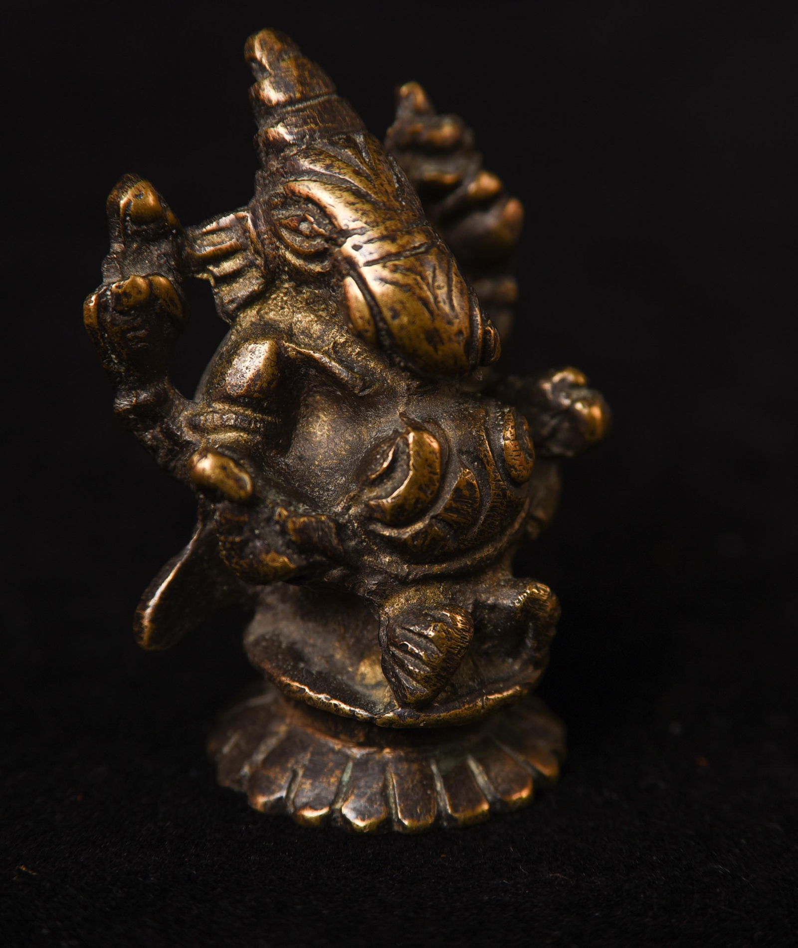 Nice 18/19thC Ganesh. 2.25" - 9