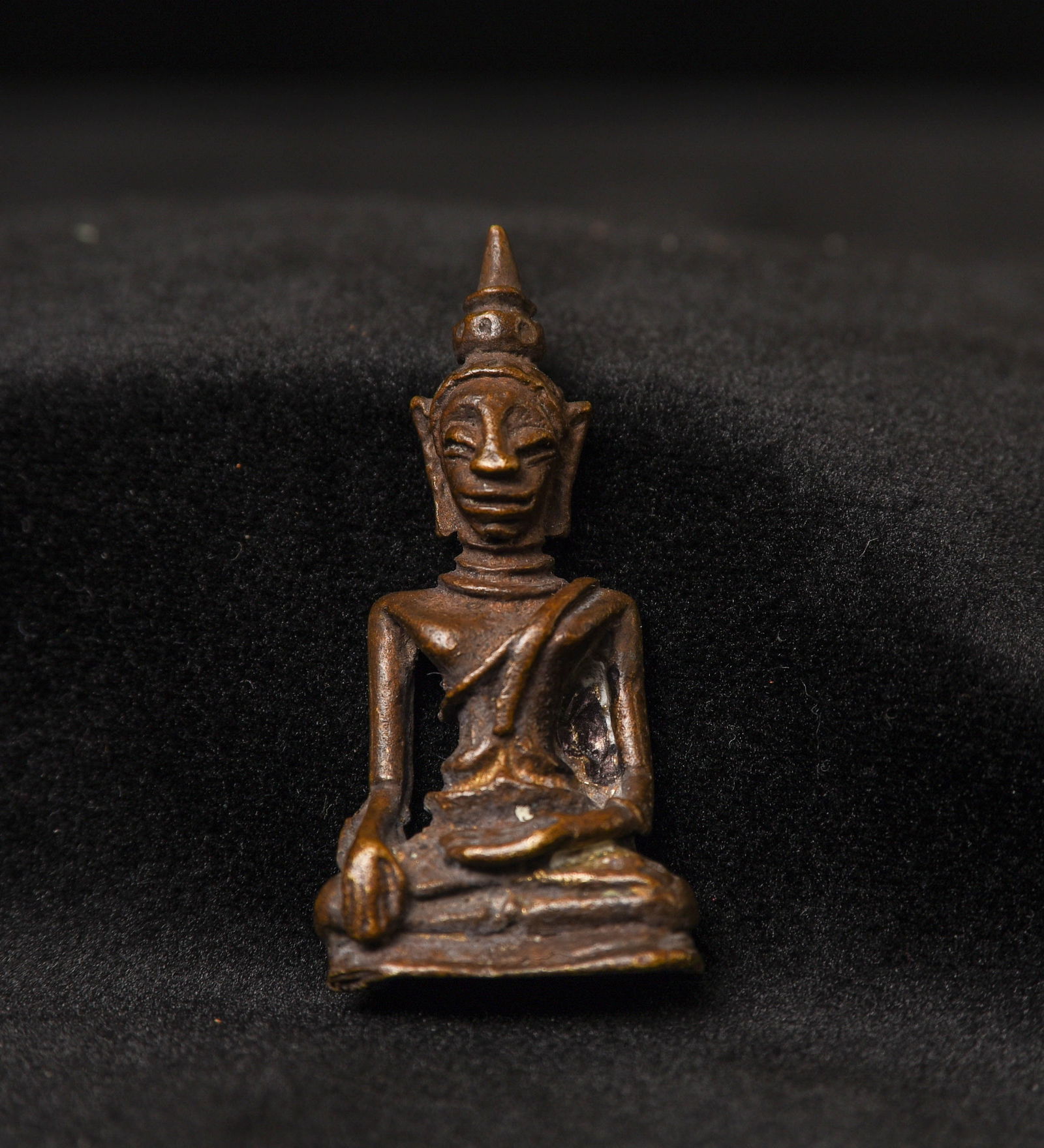 Vintage miniature solid-cast Laos Buddha. - 2