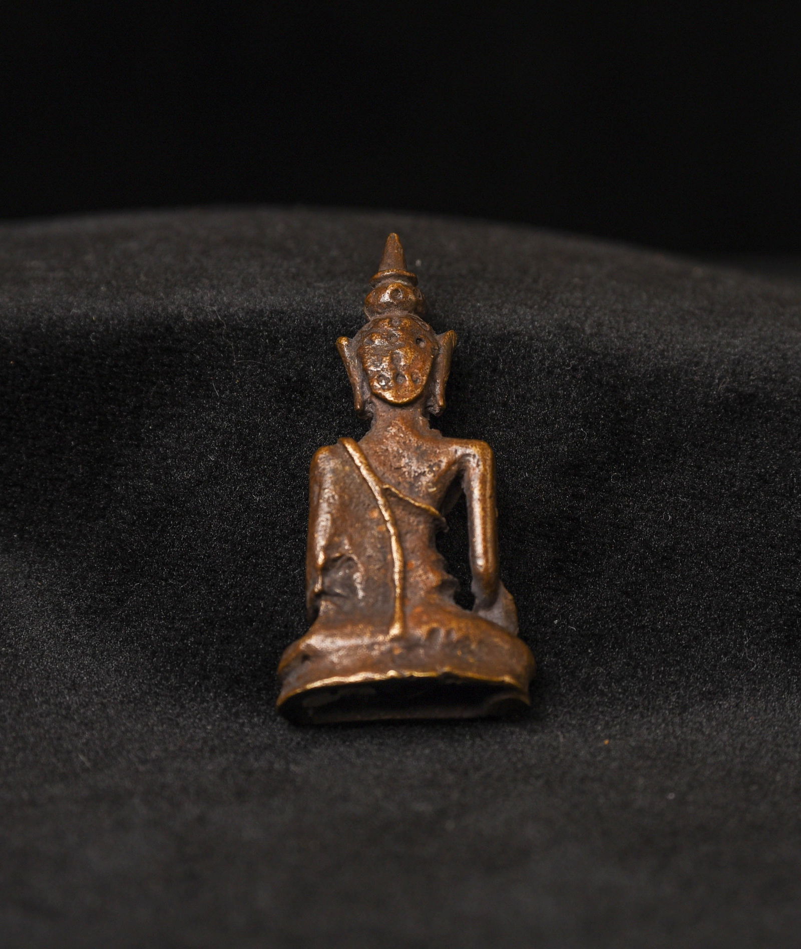 Vintage miniature solid-cast Laos Buddha. - 5