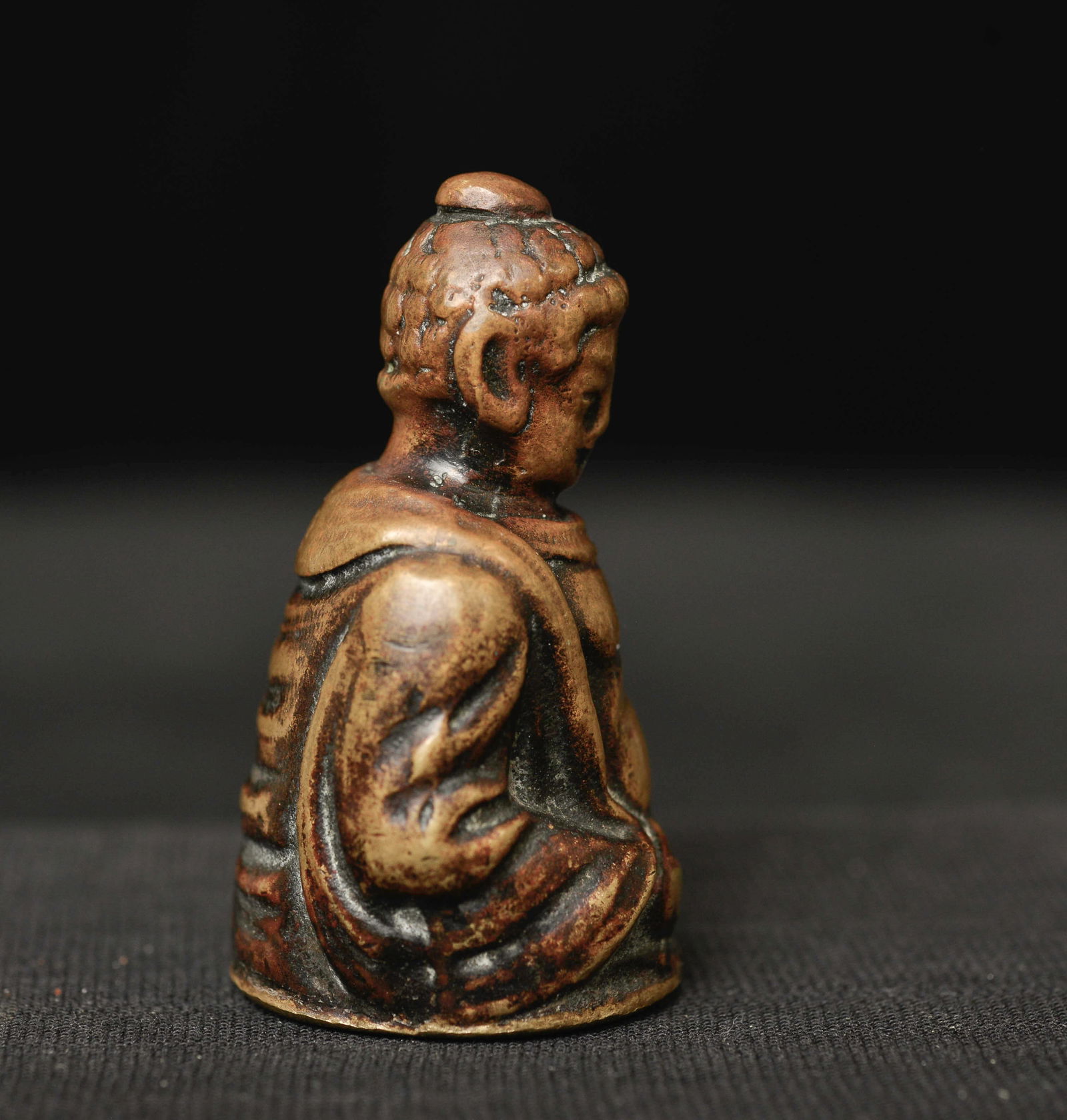 Fascinating antique solid-cast Buddha-like figure. - 5