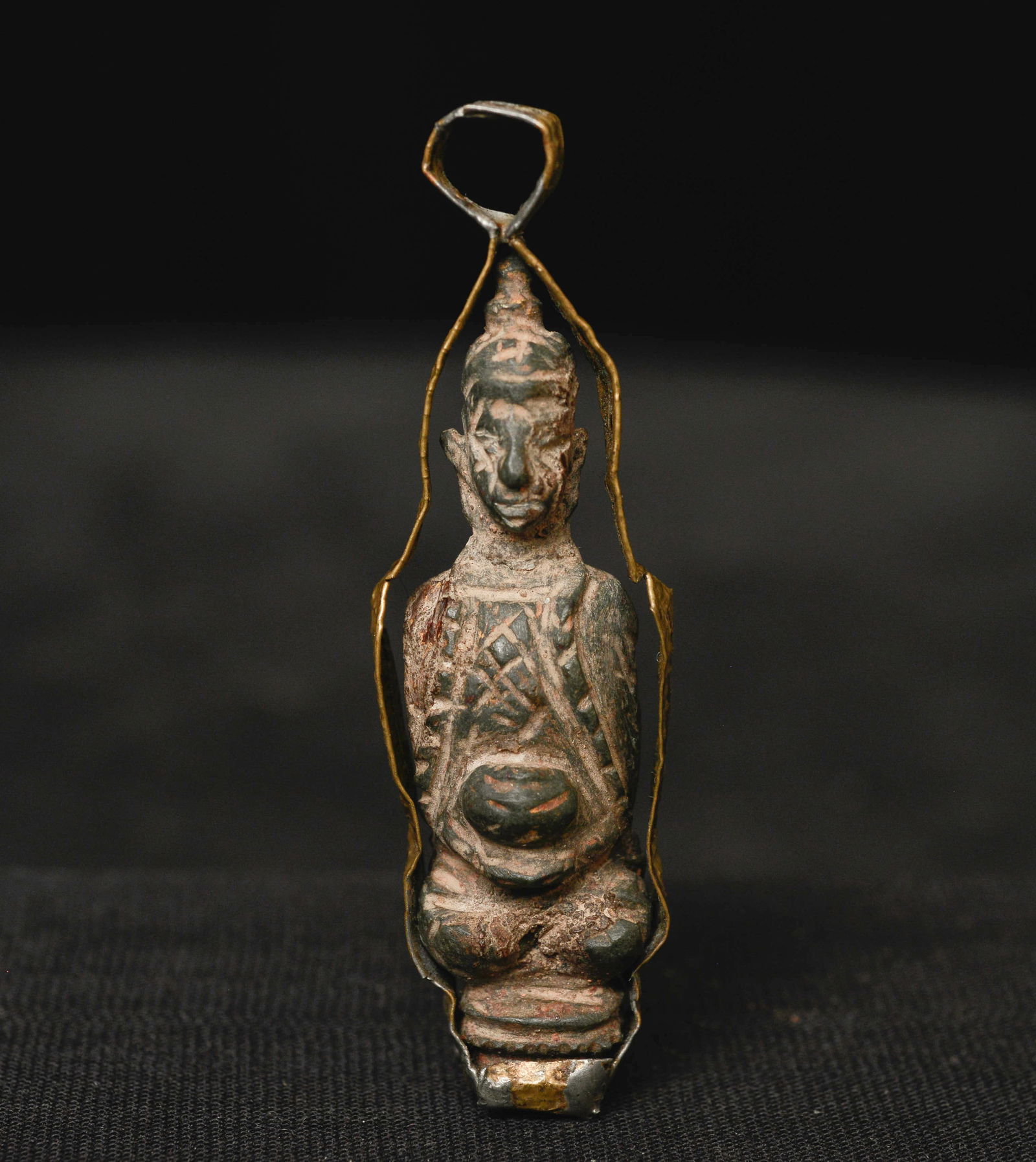 18/19thC Laos stone Buddha. Very detailed carving: Authentic Laos stone Buddha. At least 18/19thC, probably earlier. 2 5/8" tall, 5/8" wide, 3/8" deep