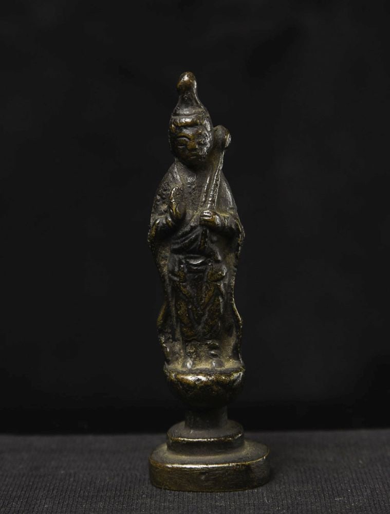 17-19thC Japanese Edo Buddha: Nice Japanese Edo Buddha - ( 3.5"H x 1"W x .5"D ) - 85g