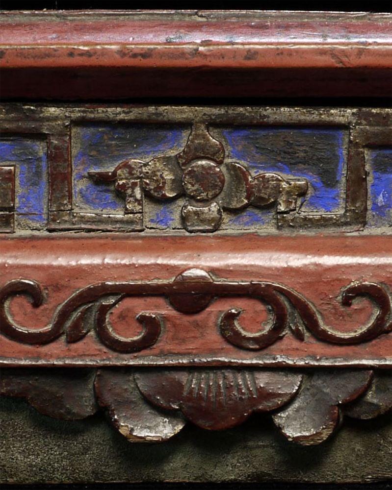 Delightful 18/19thC miniature Tibetan Altar, probably: Delightful 18/19thC miniature Tibetan Altar, probably made as a scholar's desk piece. I've never seen another. 6" wide, 2.75" tall, 2.25" deep