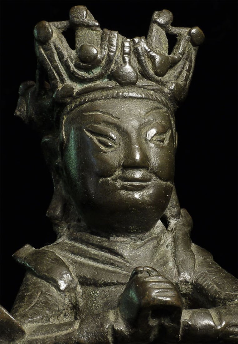 Unusual Ming Buddhist figure in western dress. (1 of 12)