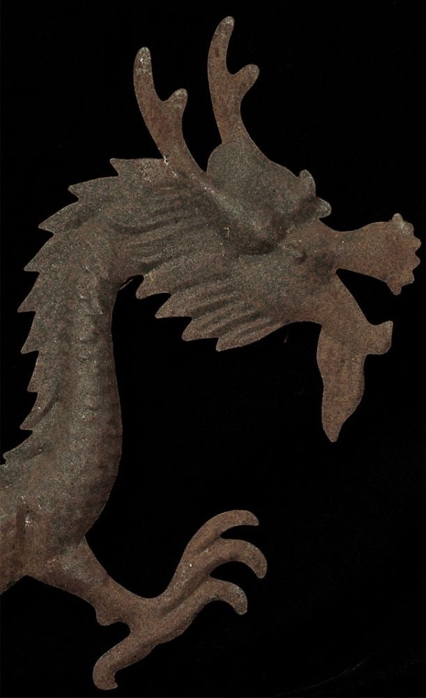 19thC Chinese Iron Dragons-Thin for hanging on the wall- finely made, excellent condition (1 of 9)
