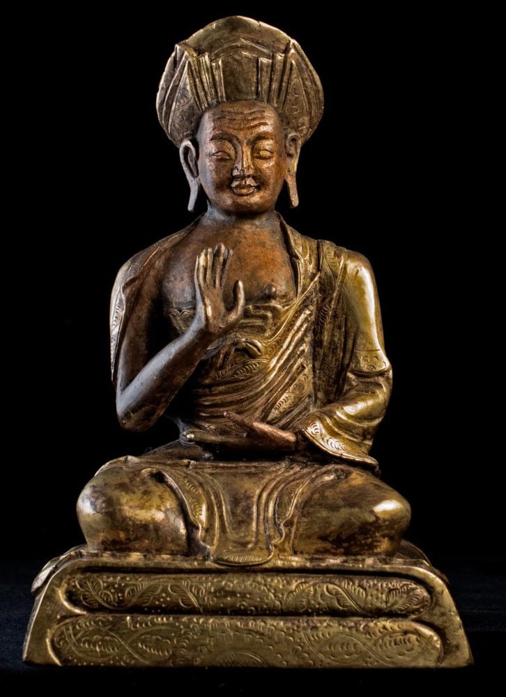 Tibetan Bronze Lama/Monk. Expressive face. (1 of 12)