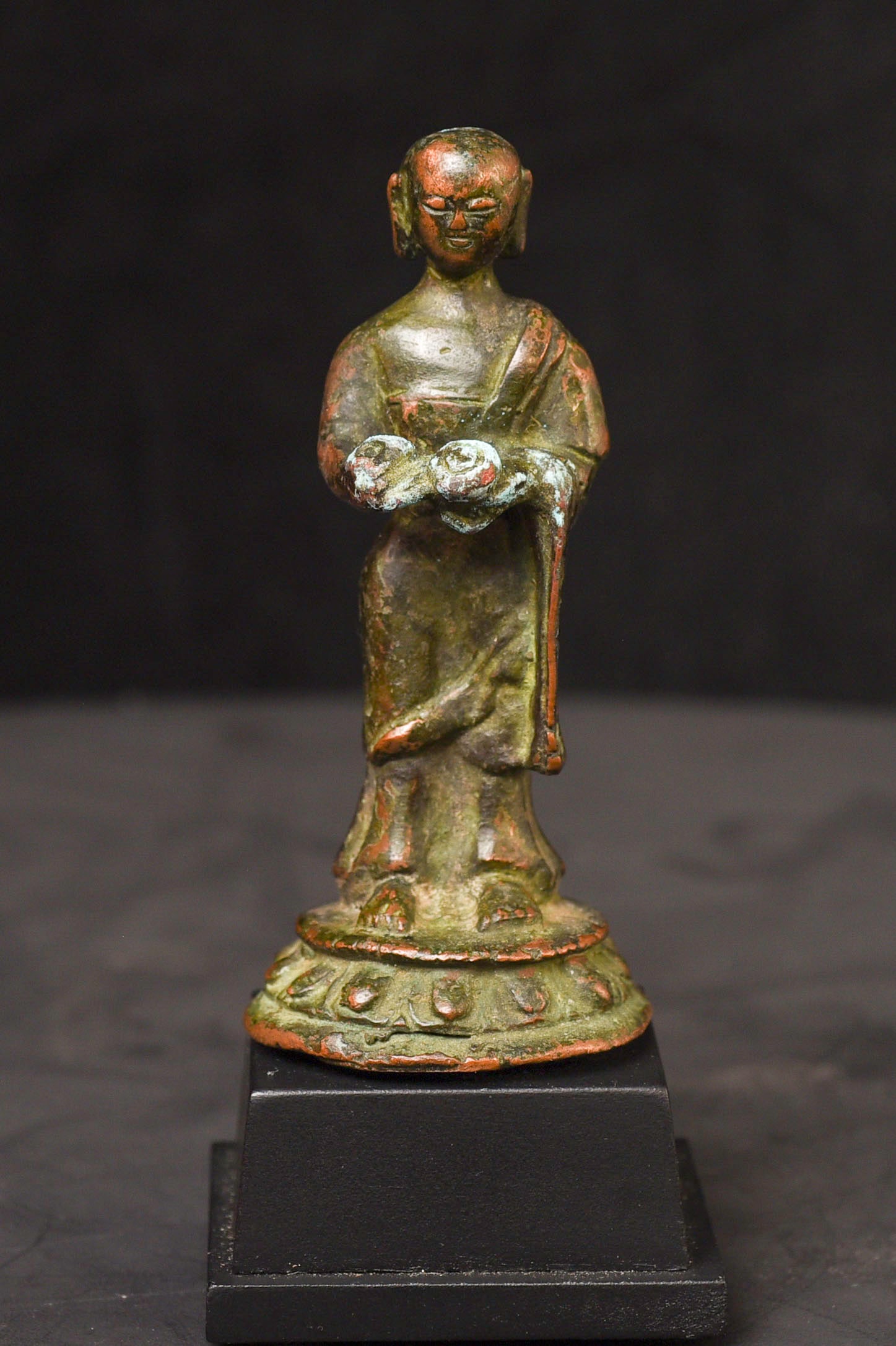 18thC or earlier Tibeto- Chinese Bronze Buddhist Monk. (1 of 7)