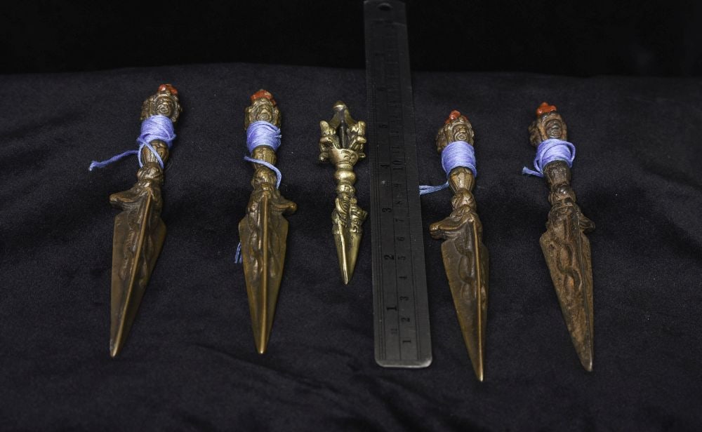 Five Small Tibetan Phurbas- Four Consecrated for practice. - 2