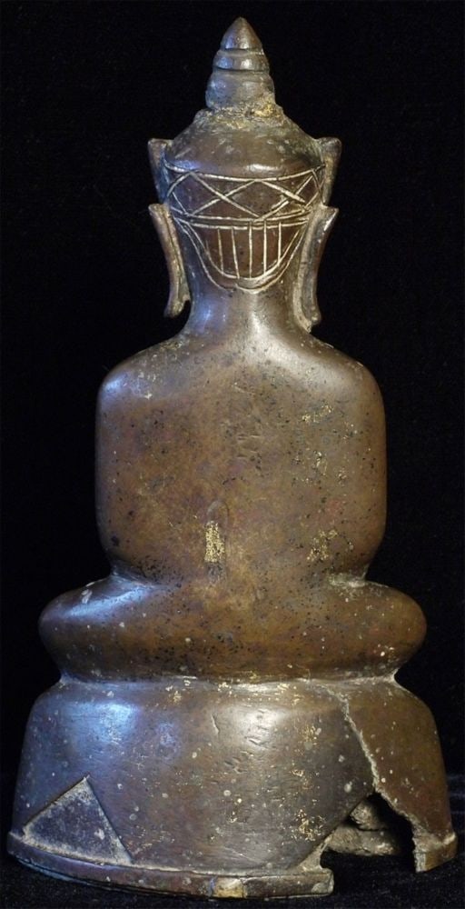 17thC Thai bronze Buddha. - 3