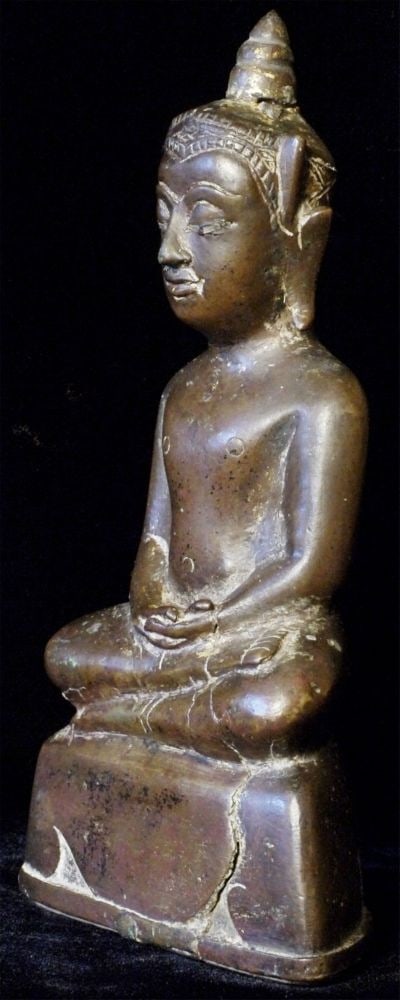 17thC Thai bronze Buddha. - 4