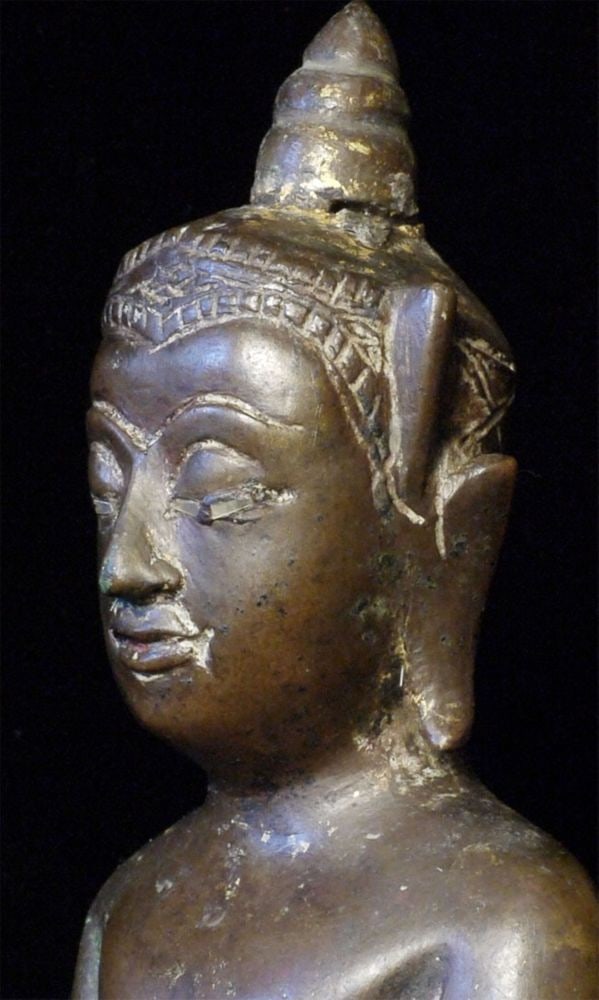 17thC Thai bronze Buddha. - 5