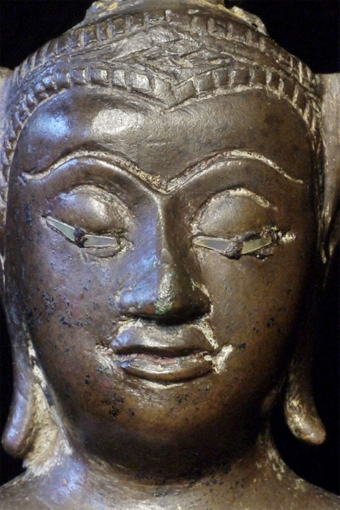 17thC Thai bronze Buddha. - 6