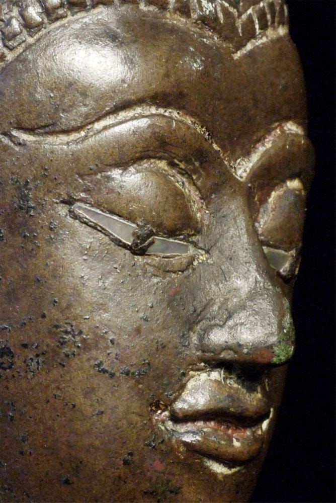 17thC Thai bronze Buddha. - 8