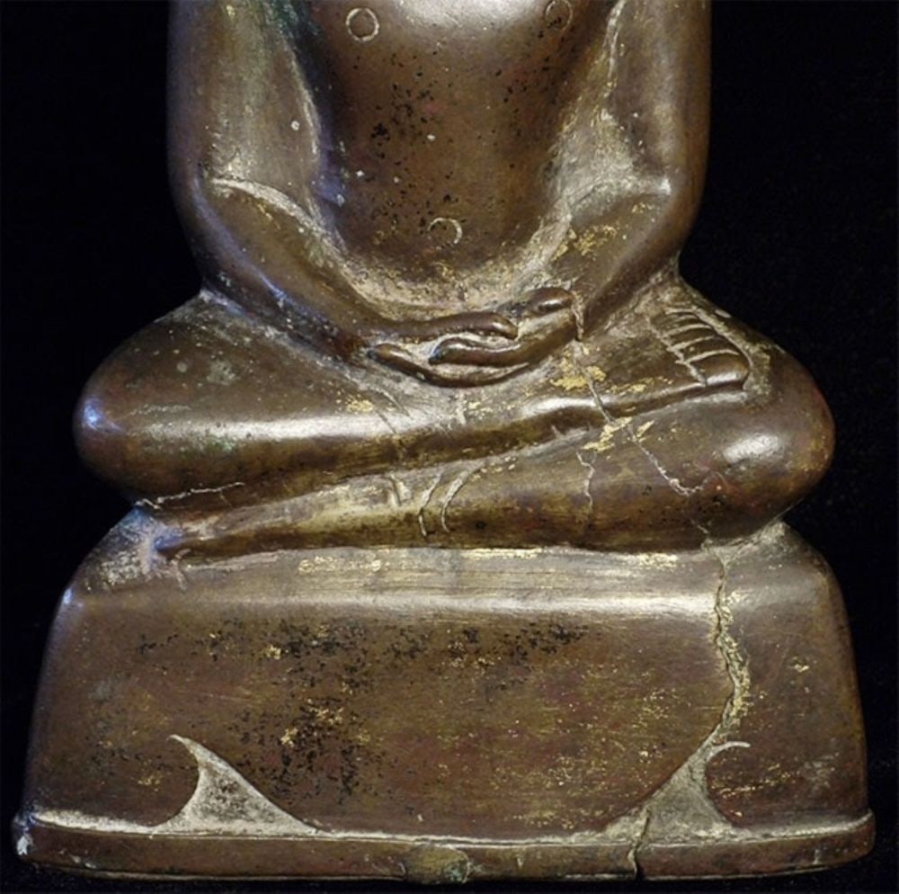 17thC Thai bronze Buddha. - 9