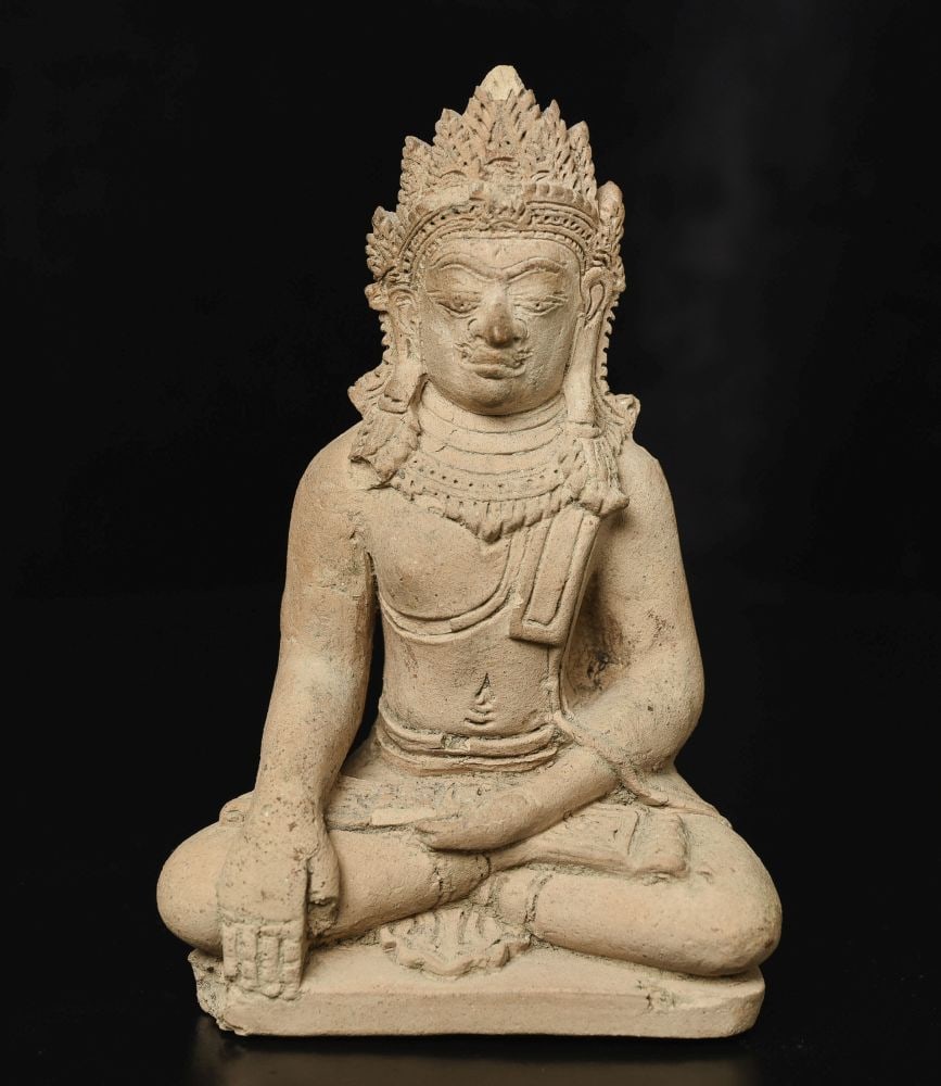 This is a 10/11thC "Haripunchai" style terracotta Buddha. (1 of 15)