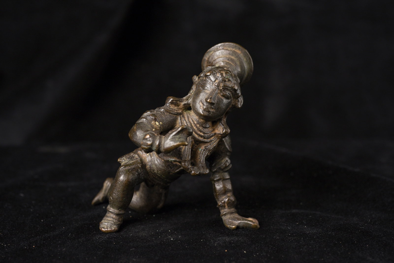 15thC Baby Krishna, 3.25" Tall: Very good 15thC Baby Krishna. Sits 3.25 inches tall. Classic!
