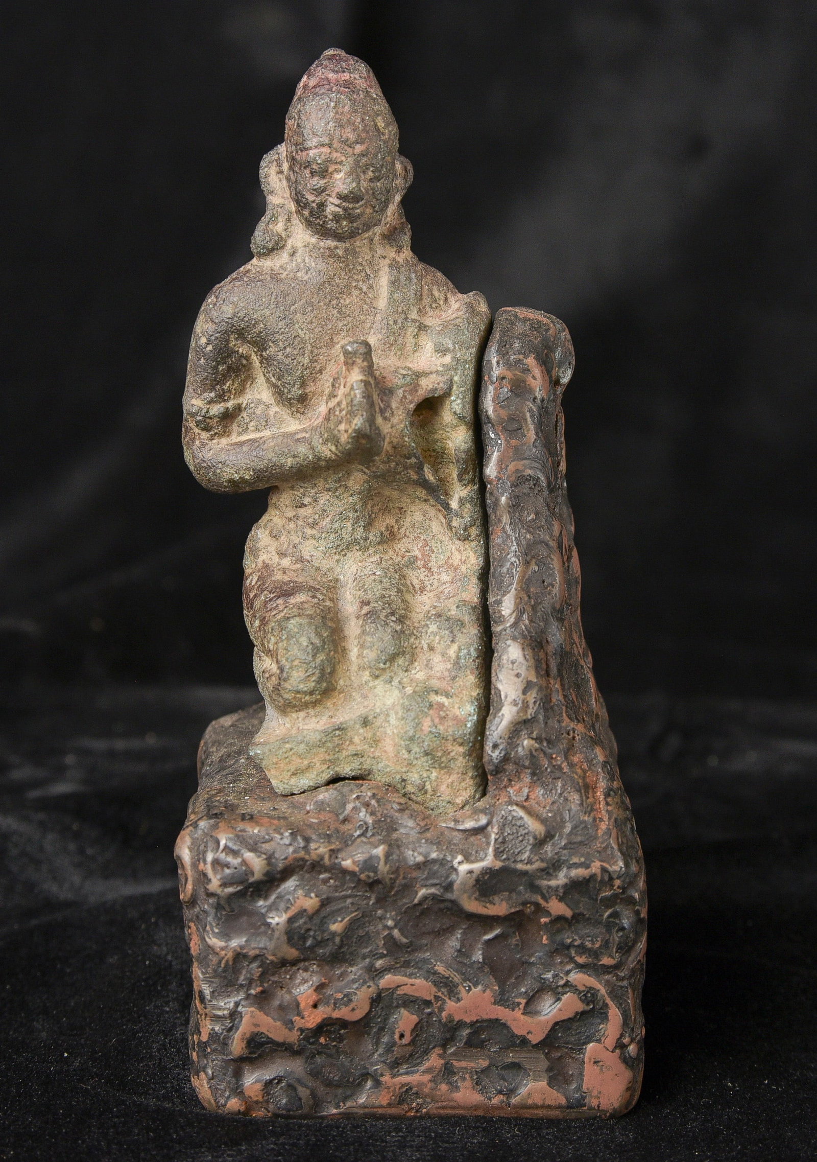 9-11thC Hindu Bronze-Solid Cast, Pala, India/Bangladesh-Rare: 9-11thC Pala Hindu Bronze. The previous owner purchased it in Bangladesh in the 1970s while working with an international non-profit. I had the base custom-made by a well-regarded metal sculptor