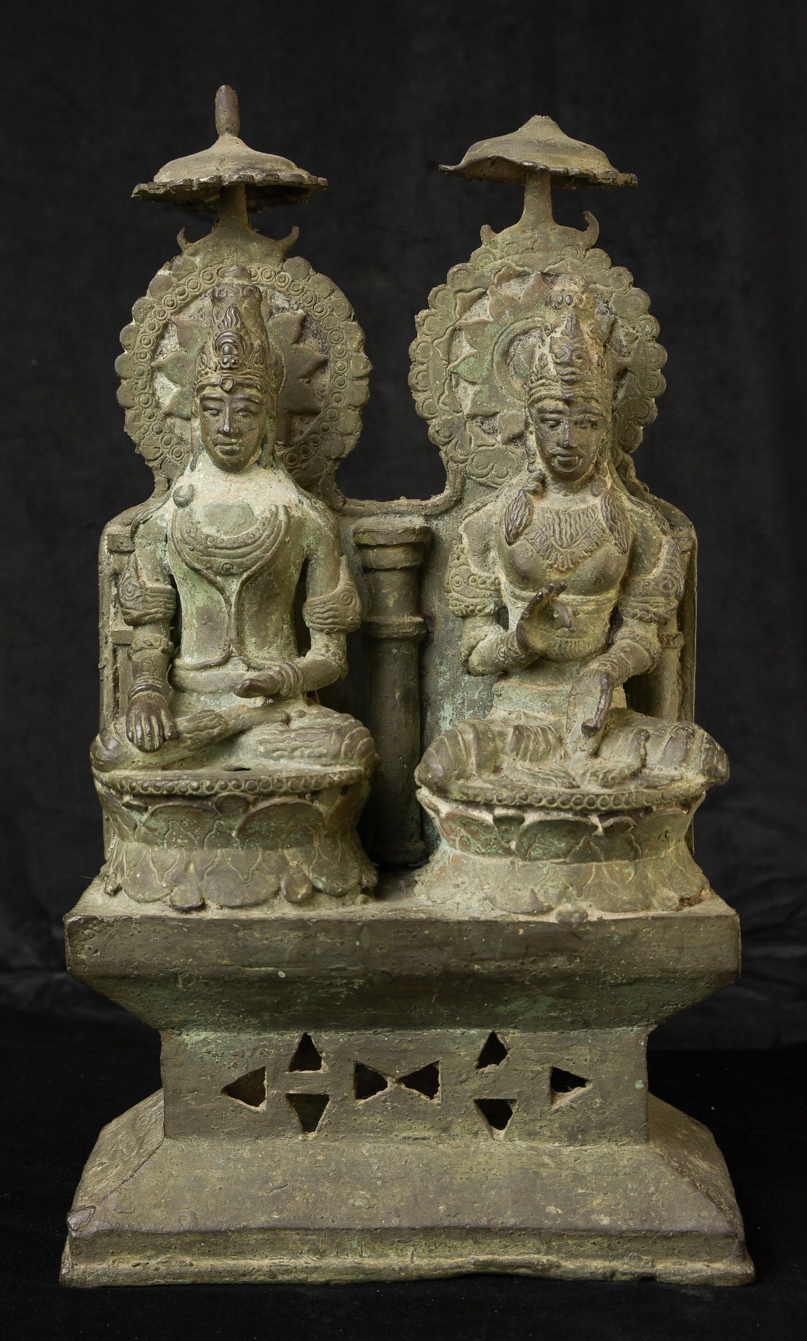 Rare Early Javanese double Deity. Large, Powerful Altar- Authentic!