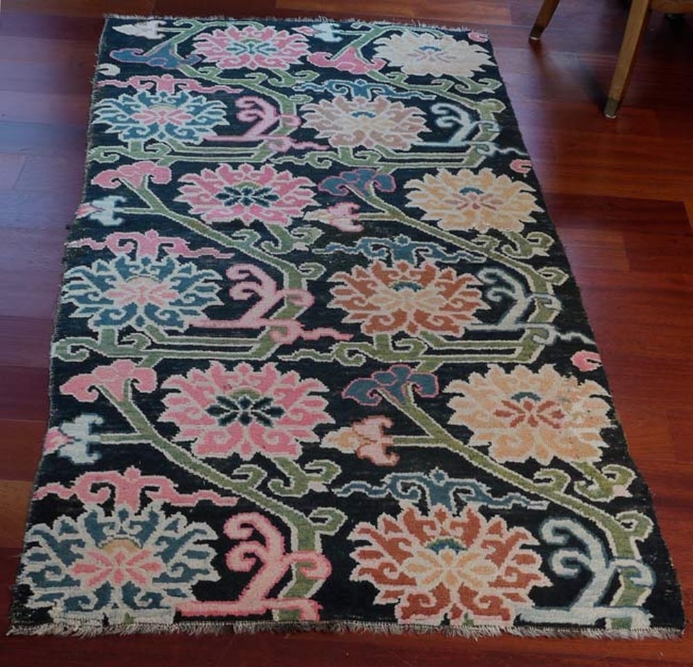 Circa 1900 Tibetan Rug is 71.5" x 37" (1 of 4)
