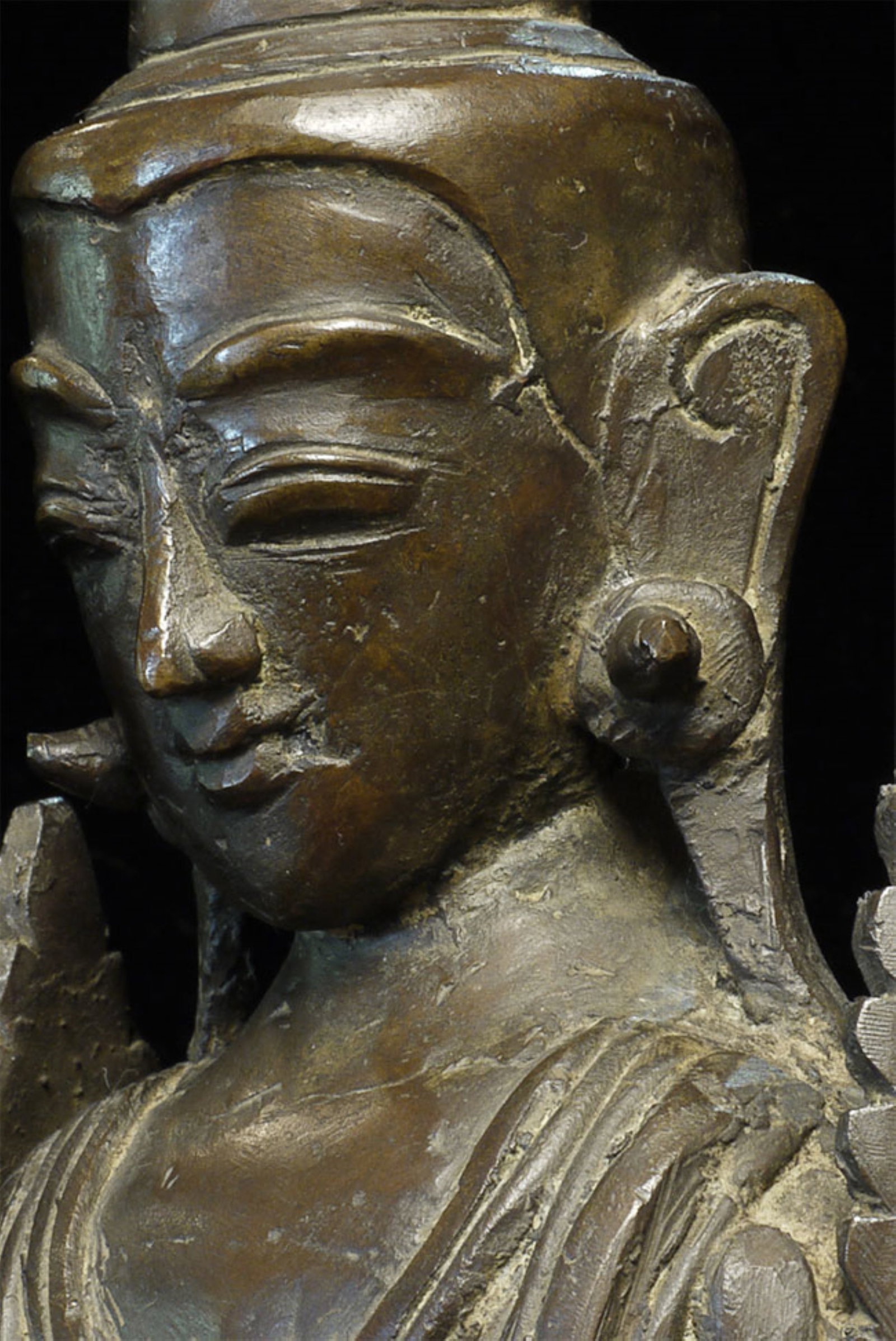 Large antique Burmese bronze Buddha. - 10