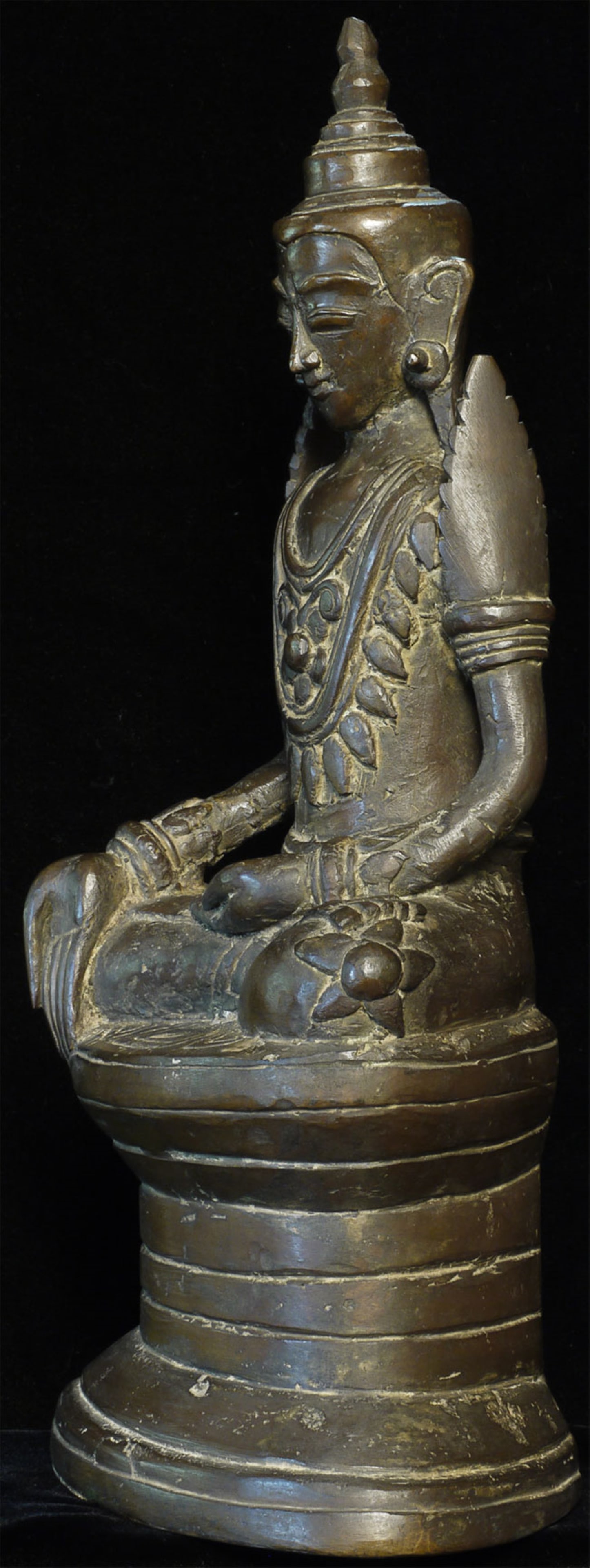 Large antique Burmese bronze Buddha. - 6