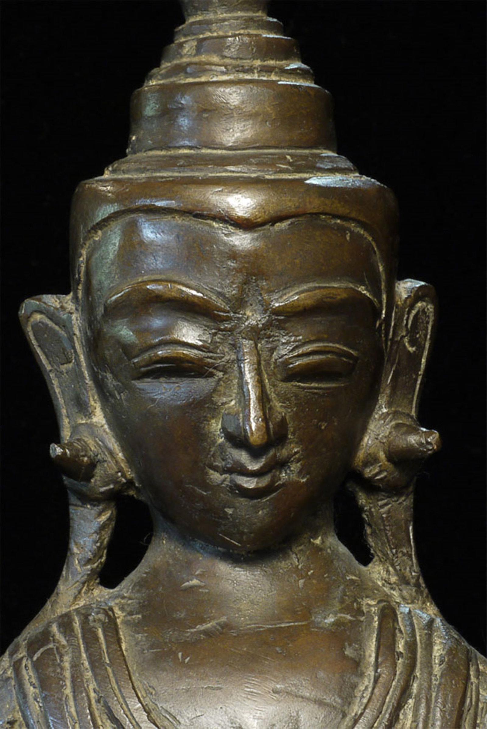 Large antique Burmese bronze Buddha. - 7