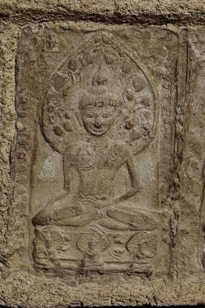 15thC Northern Thai architectural piece with 5 Buddhas- RARE (1 of 10)