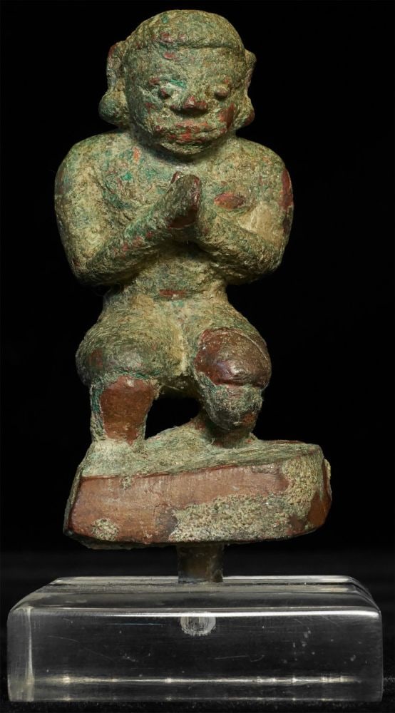 7-11thC Cambodian Giant Kneeling in Devotion-Rare, Animated - 2