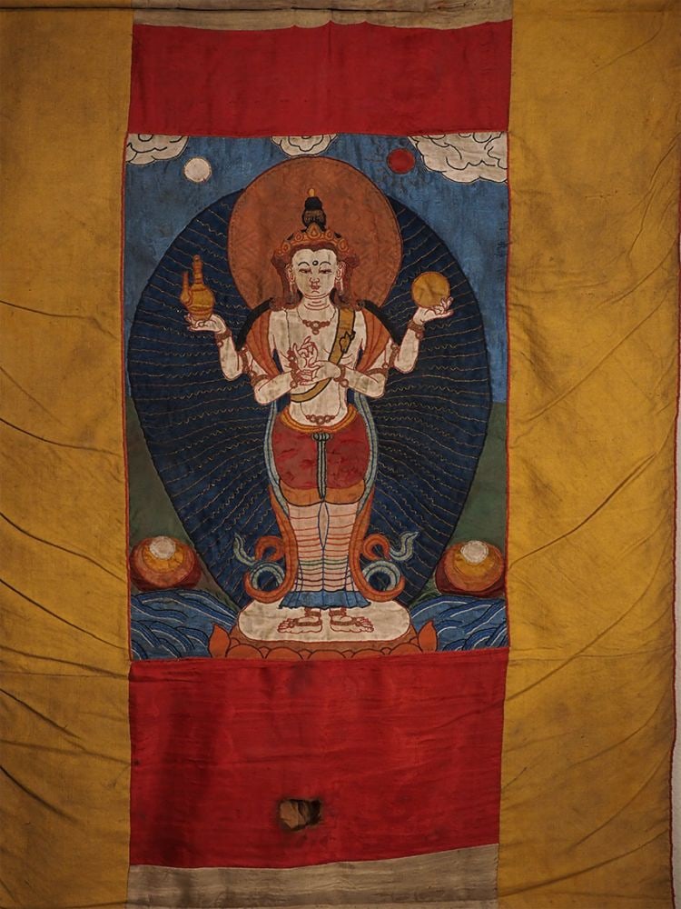 Fine Mongolian applique Thangka. - 3
