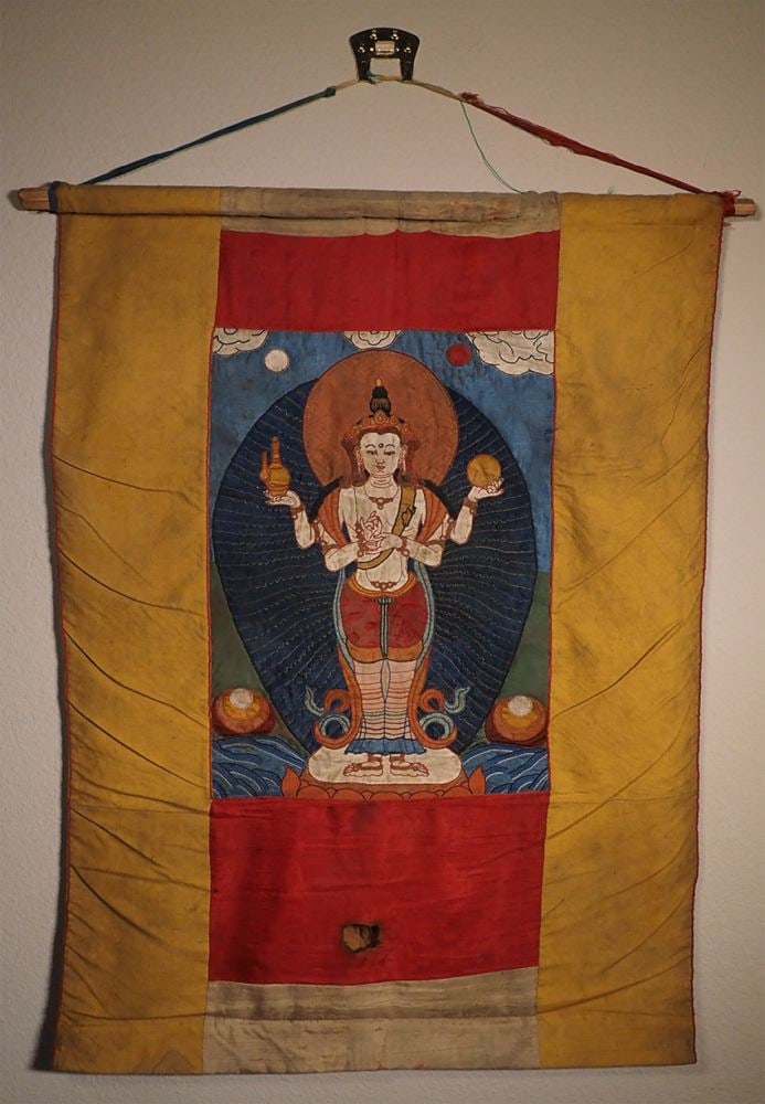 Fine Mongolian applique Thangka. - 4