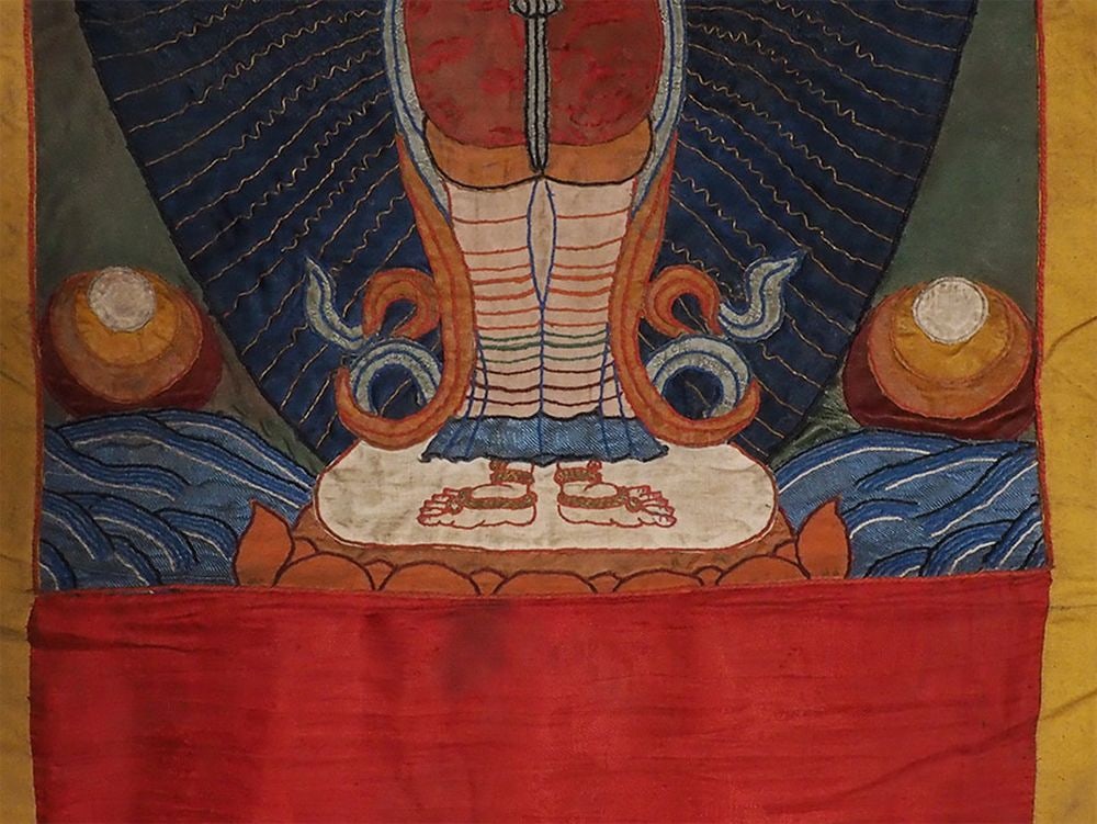 Fine Mongolian applique Thangka. - 5