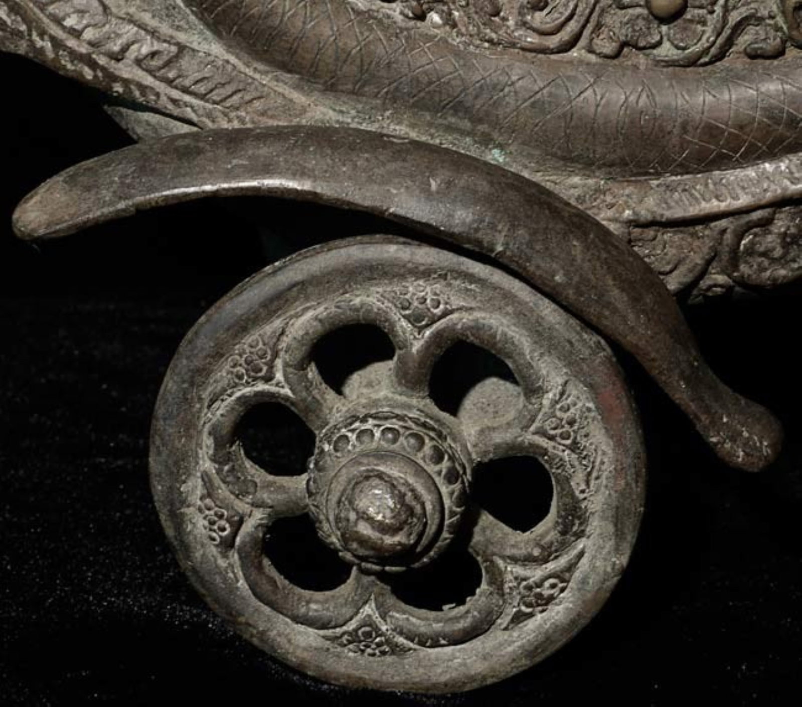 14/15thC/later Indonesia or Java Bronze Cart- Buddhist/Hindu - 4