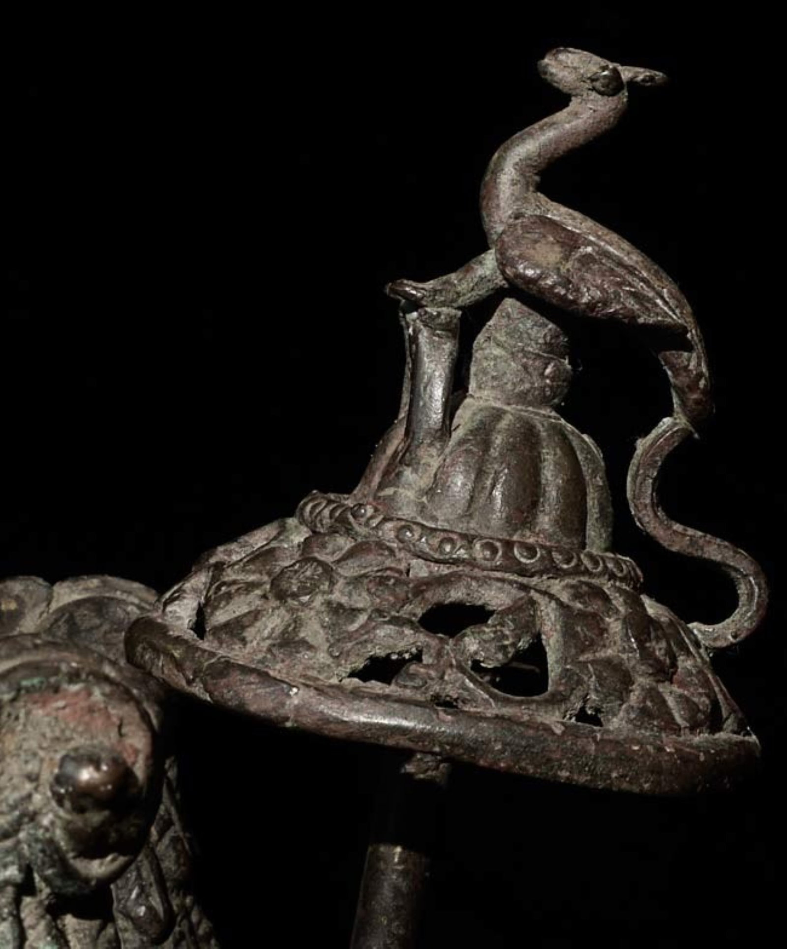 14/15thC/later Indonesia or Java Bronze Cart- Buddhist/Hindu - 6
