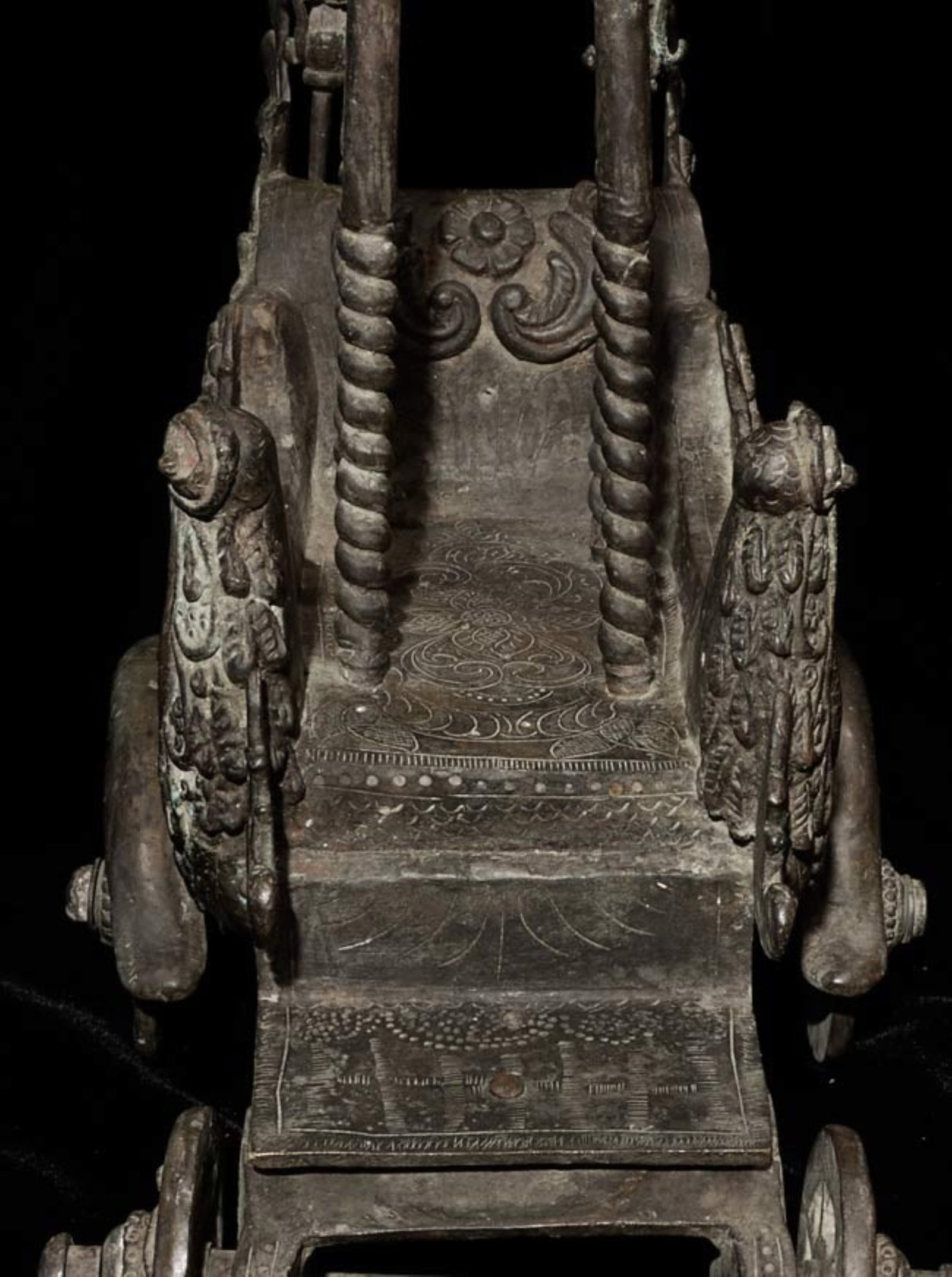 14/15thC/later Indonesia or Java Bronze Cart- Buddhist/Hindu - 9
