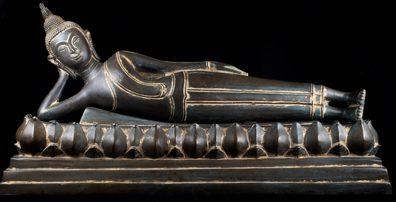 19thC solid-cast Thai bronze Buddha. Very Large, Excellent Quality - 2