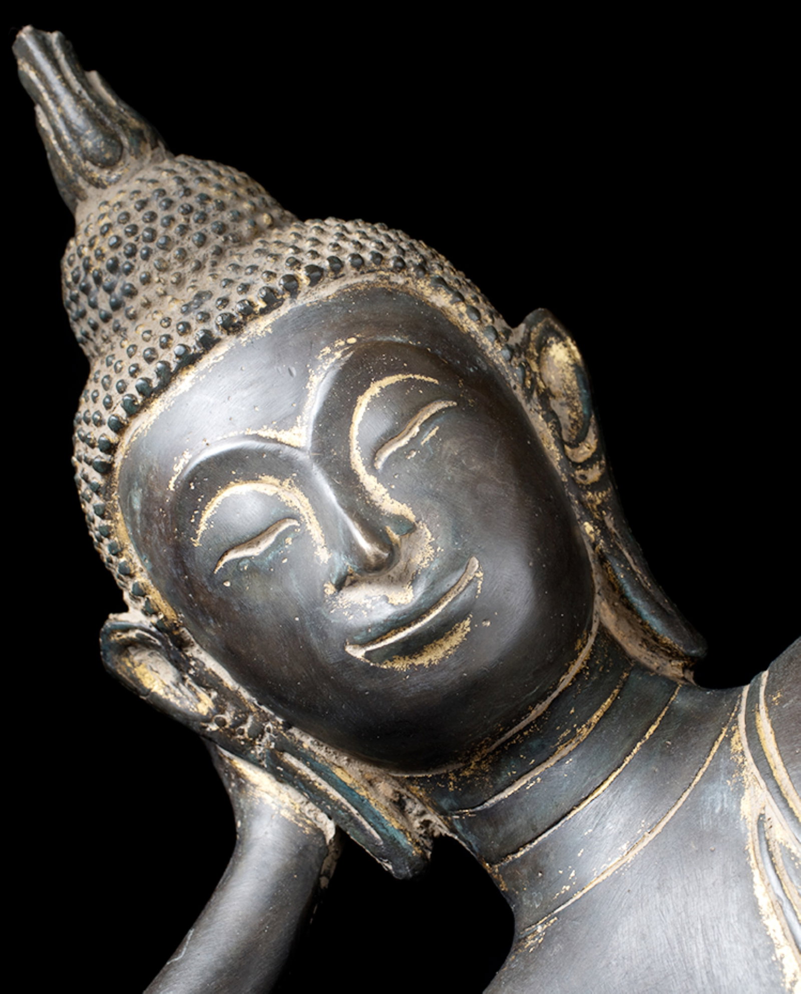 19thC solid-cast Thai bronze Buddha. Very Large, Excellent Quality - 3